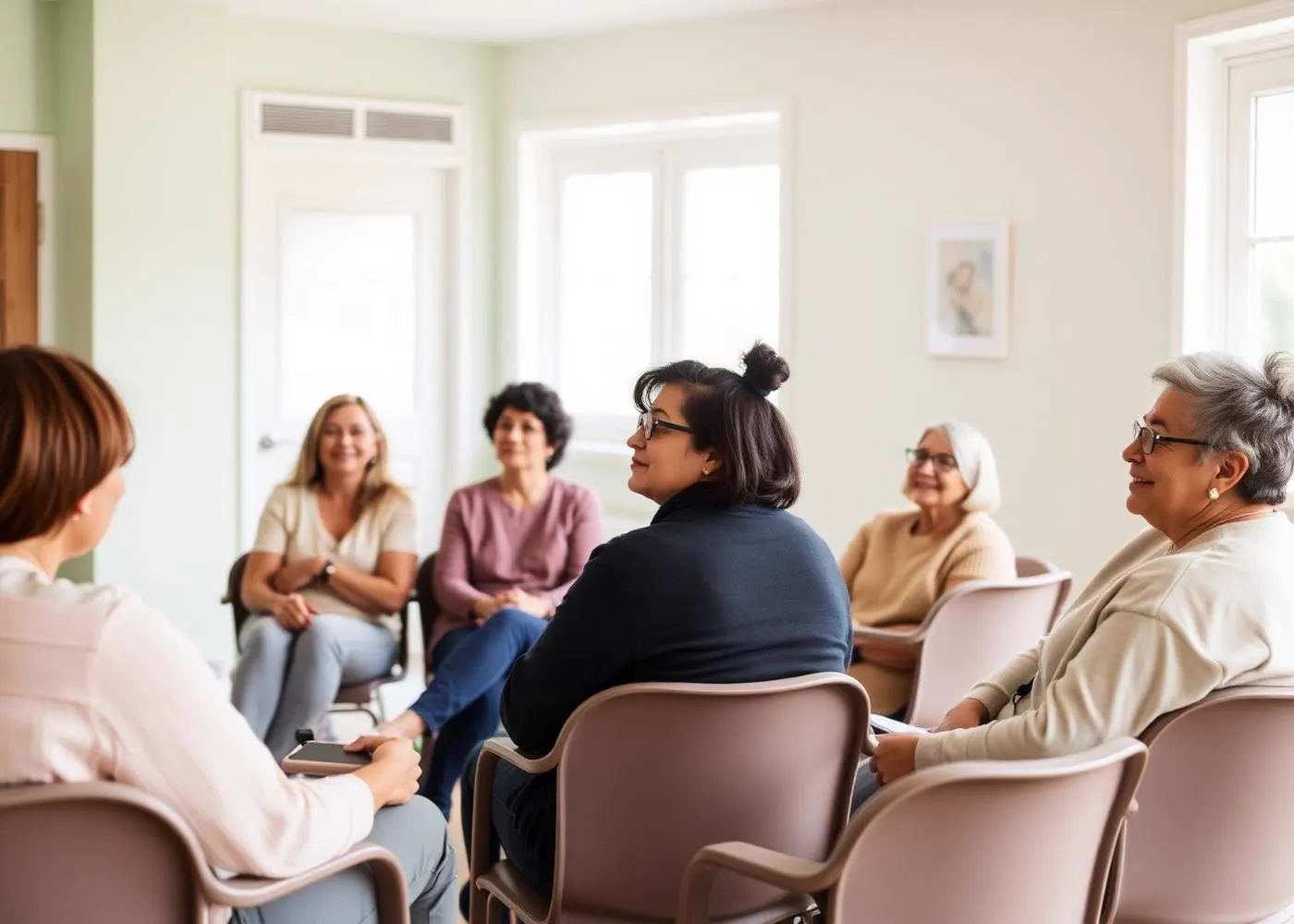 Parents attending a calm, supportive education workshop